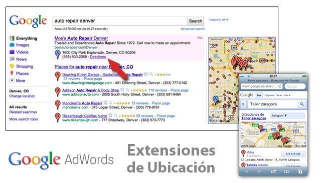 Google empieza a cobrar por las extensiones de ubicación en AdWords