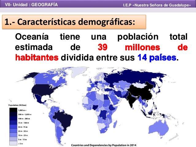 Resultado de imagen de caracteristicas  demograficas de oceania