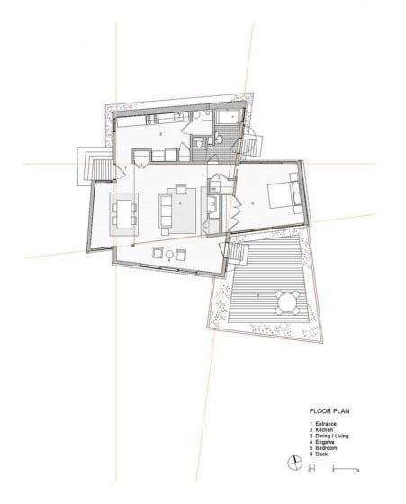 One bedroom country house plan