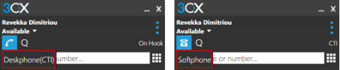 Application 3CX pour Windows, mode CTI ou mode Softphone