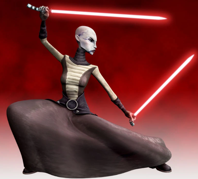 Lightsaber fighting style of Asajj Ventress