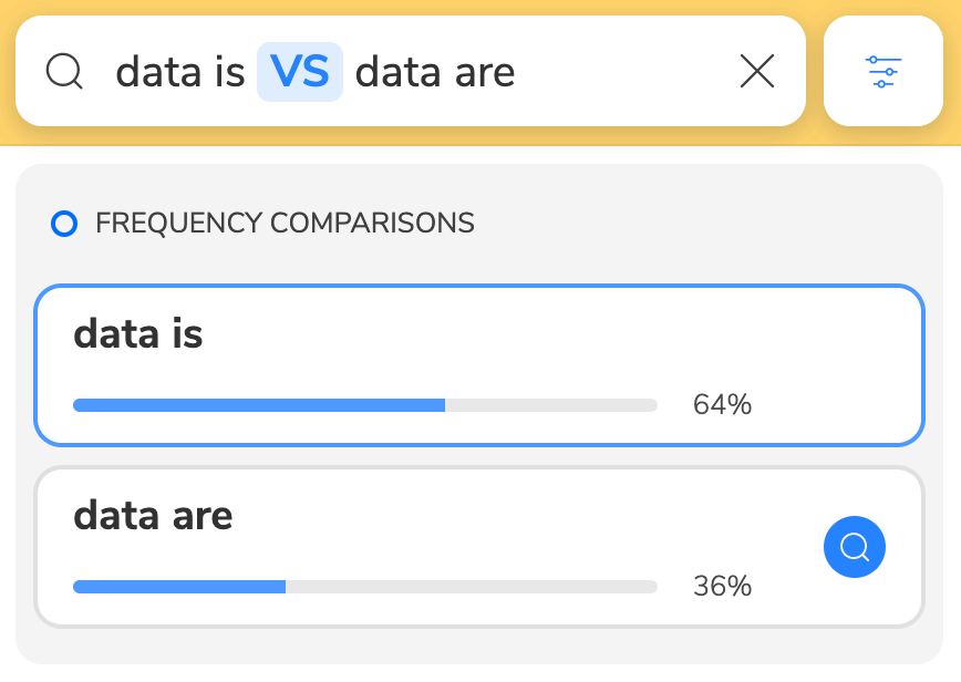 Data is VS data are