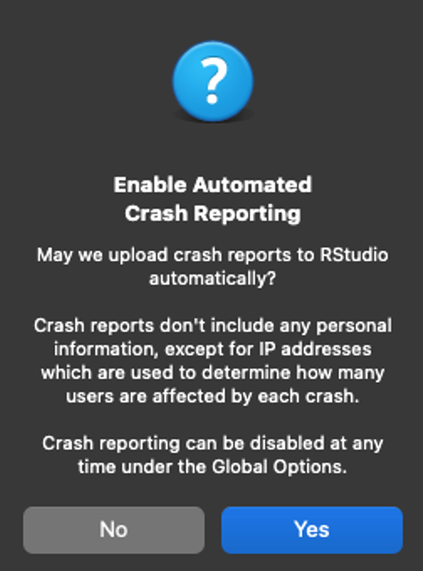 Enable Crash Reporting on R. Source: uedufy.com