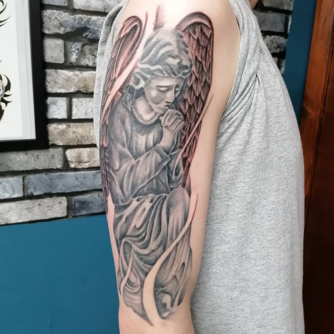  Angel Wings Sleeve Tattoo Design