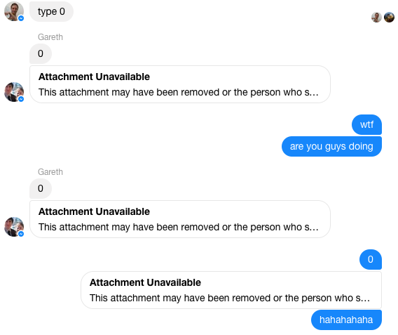 Attachment Unavailable Facebook Messenger error