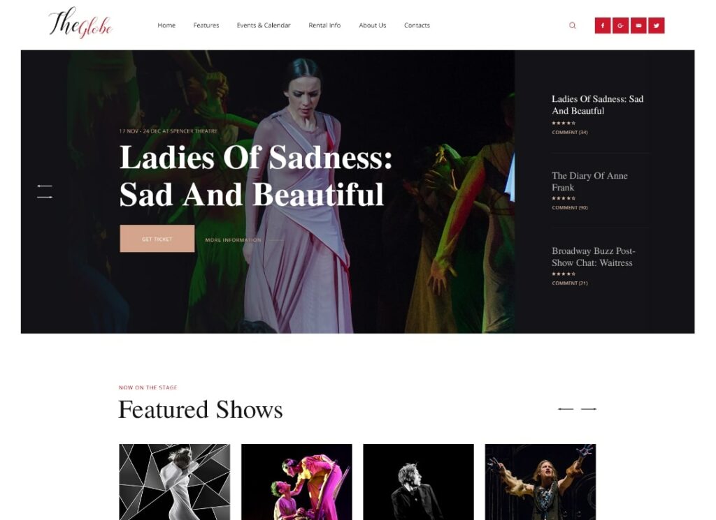 OsTende |  Tema WordPress untuk Sekolah Seni dan Teater