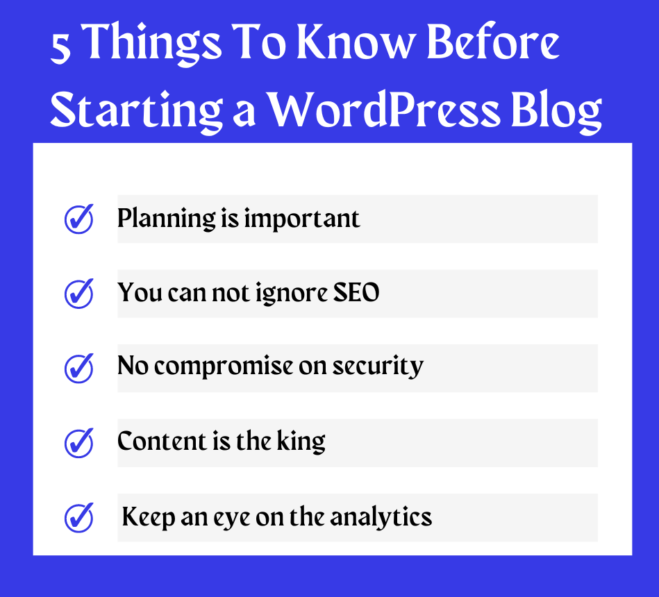 5 things to know before starting a wordpress blog