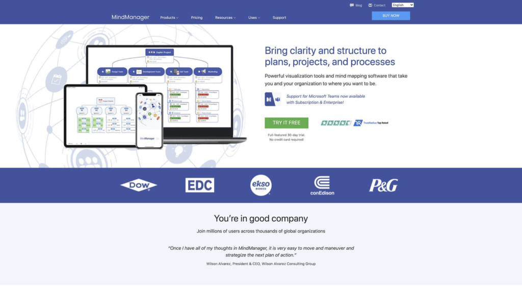 MindManager user interface.