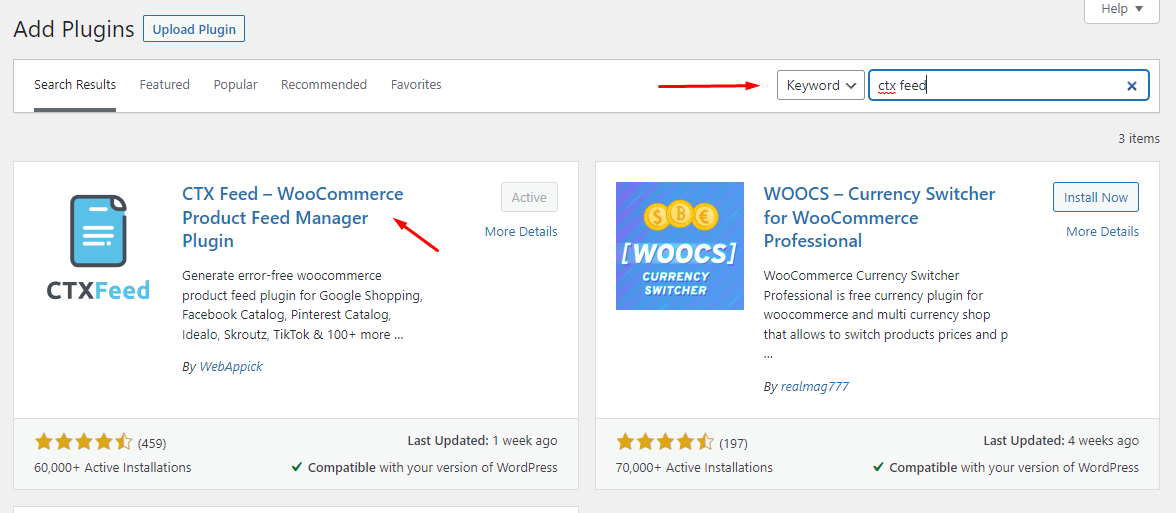 CTX Feed plugin to add WooCommerce products to Facebook Shop