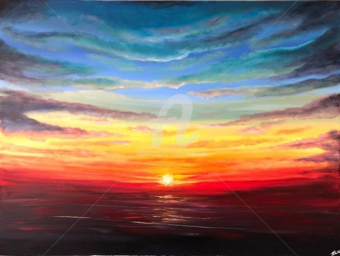 Beautiful Sunset, Painting by Aisha Haider | Artmajeur