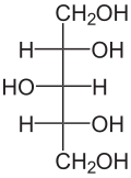 Chemical structure of Xylitol