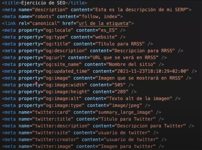 etiquetas importantes de SEO