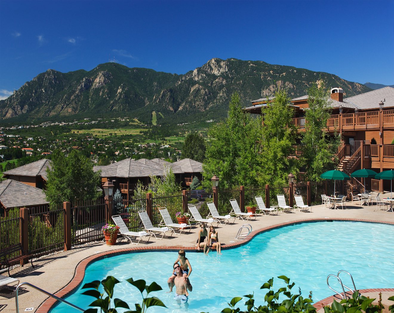 pool with an awesome mountain view at Cheyenne Mountain Colorado Spring