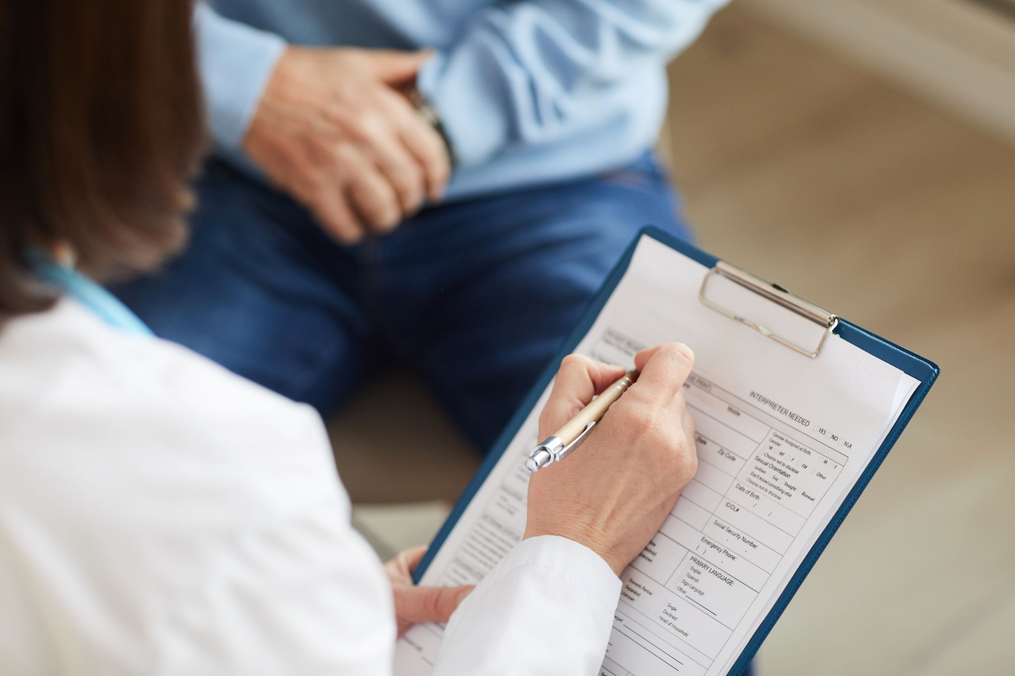 Physician analyzing the case mix index, of a nursing home resident