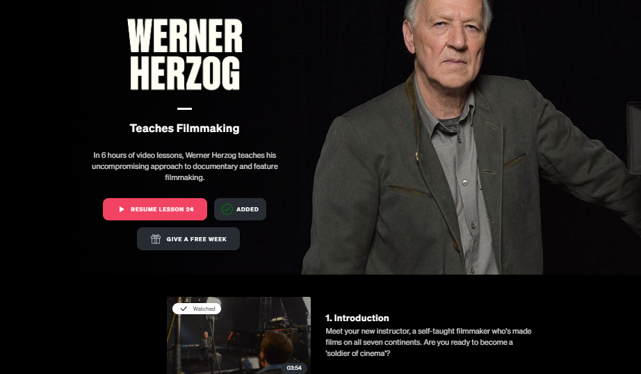 Werner Herzog Masterclass Review