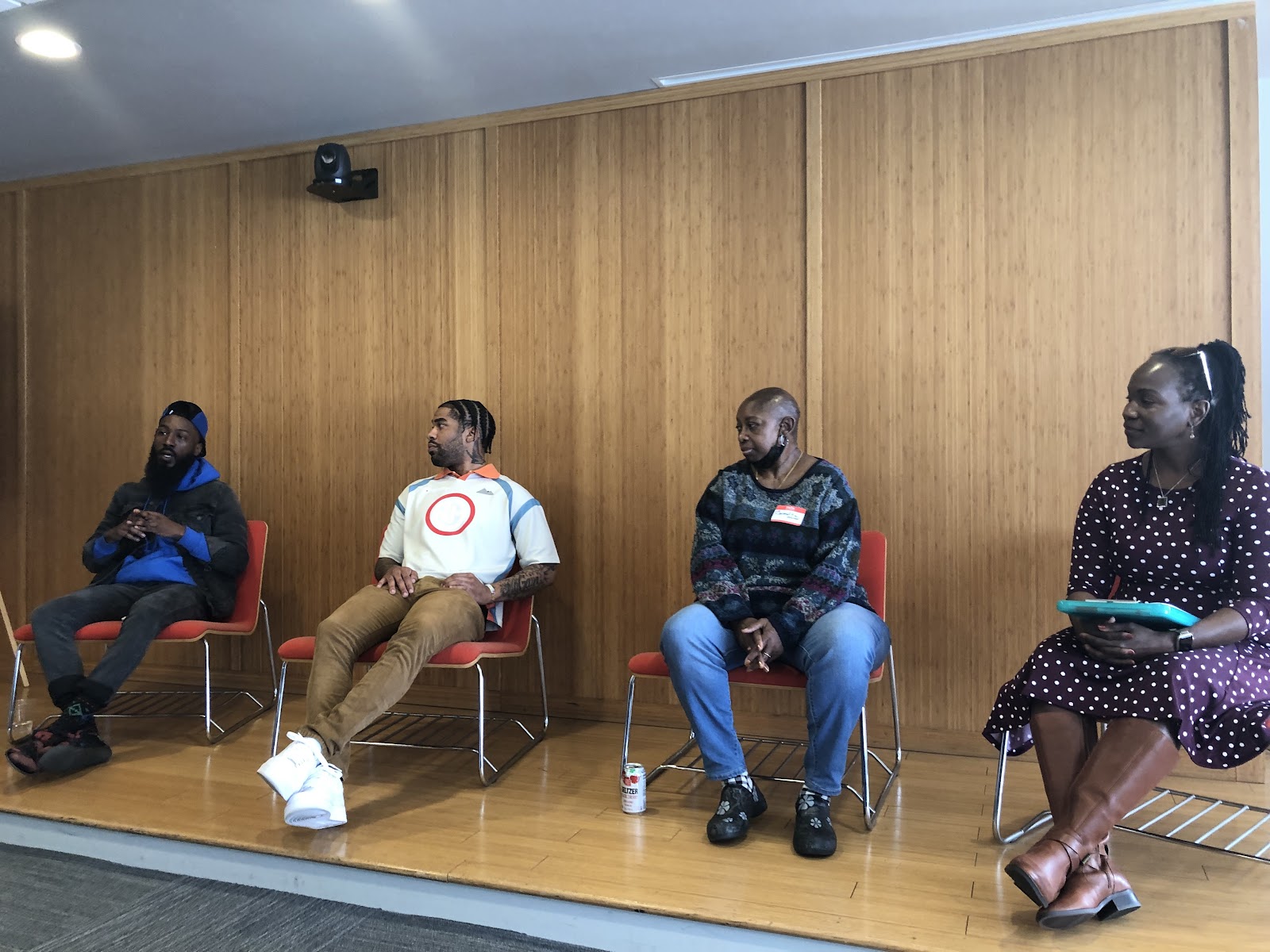 Panelists William Jones III, Robert Gray, Carmelita Wood, Selena Cozart.