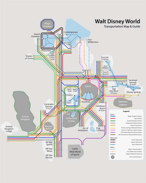 Walt Disney world transportation map