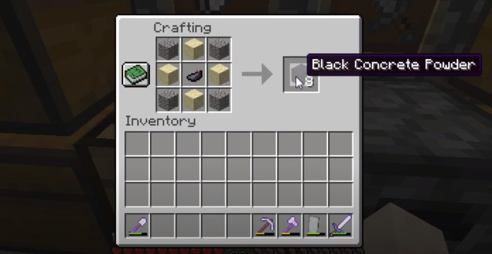 How To Make Black Concrete Powder: Minecraft Recipe