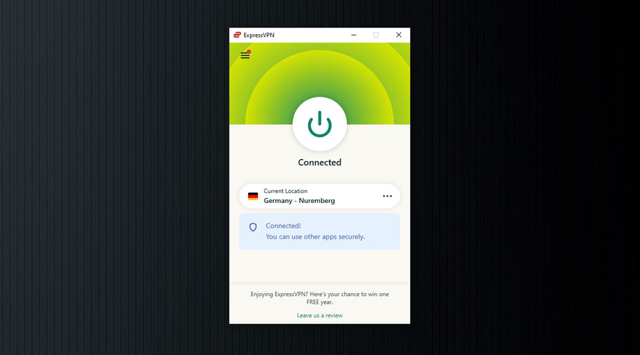 ExpressVPN server connection