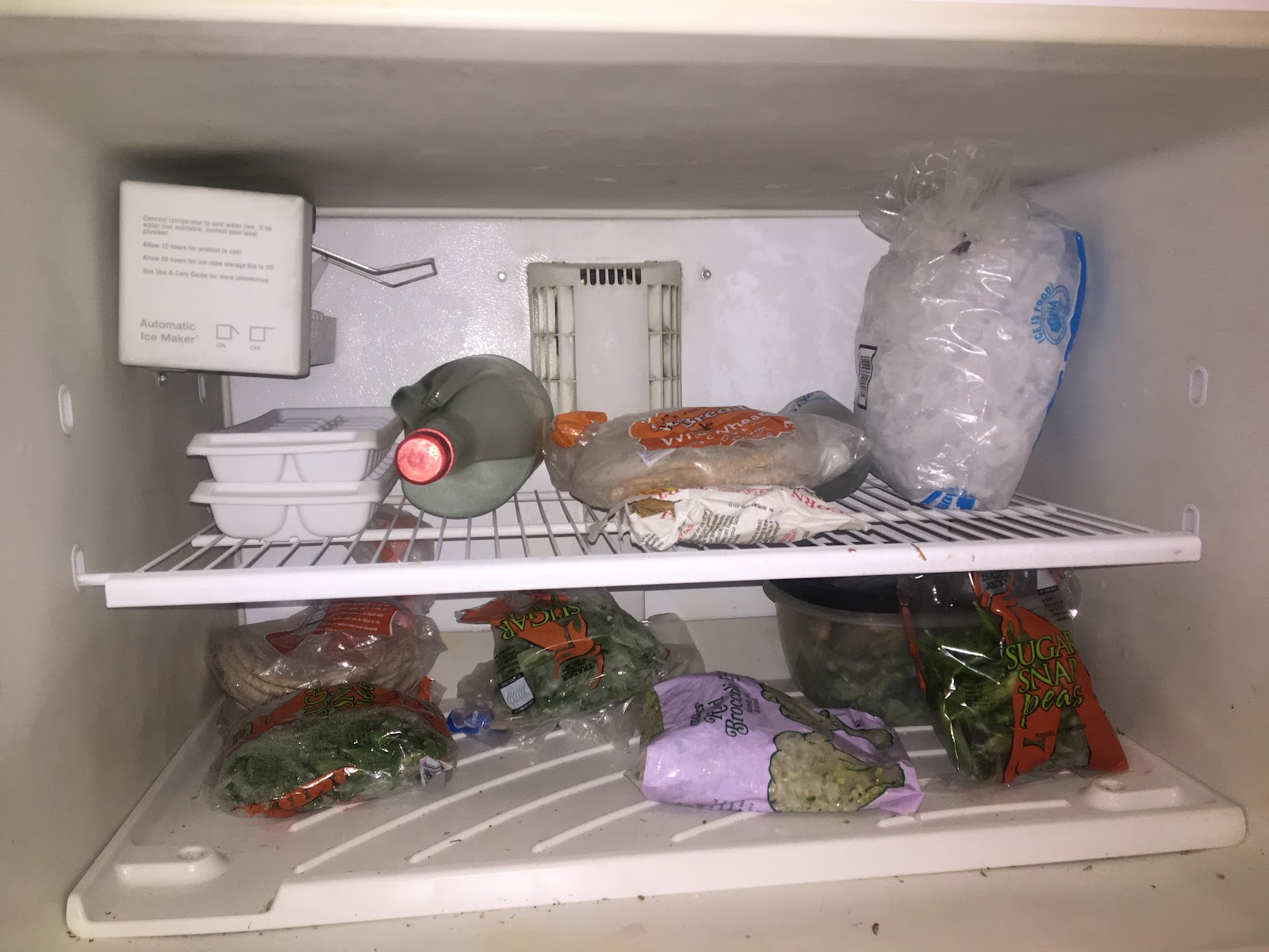 an inventory of the food in the freezer