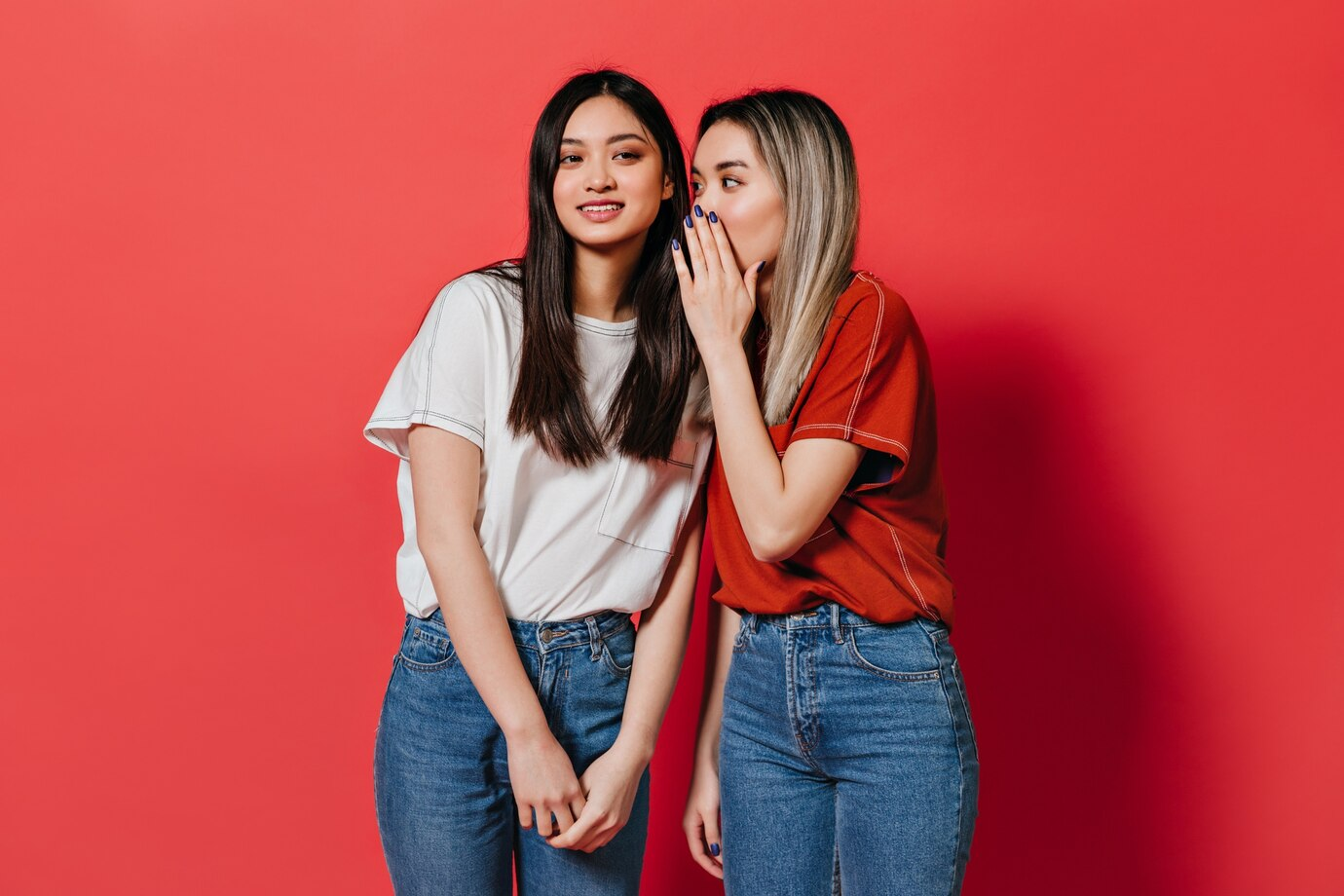 Two women gossiping