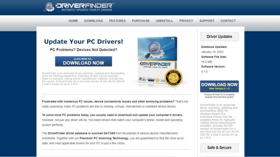 DriverFinder website