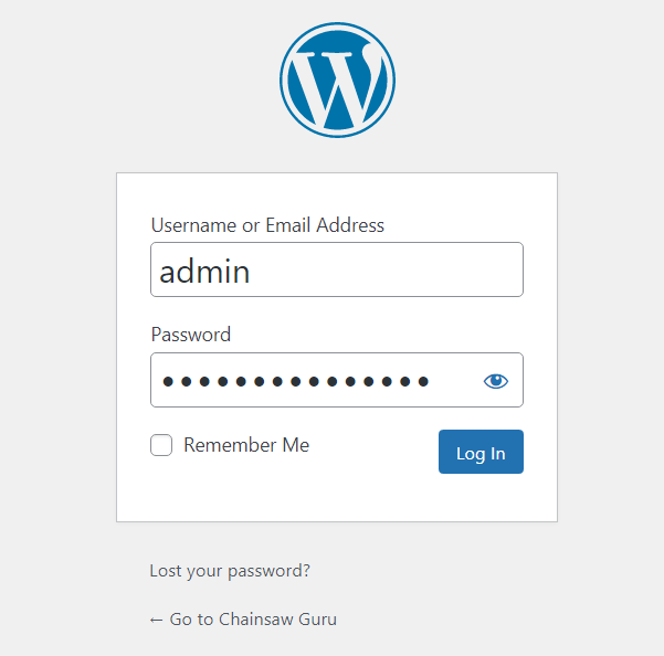 Blogging Guide: WordPress login