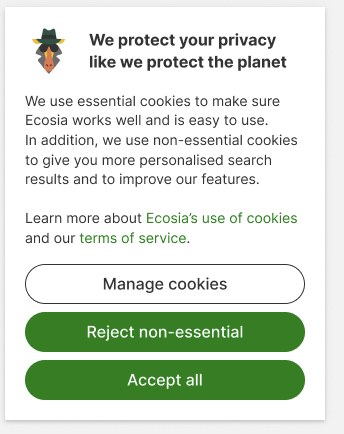 Image showing the cookie notification