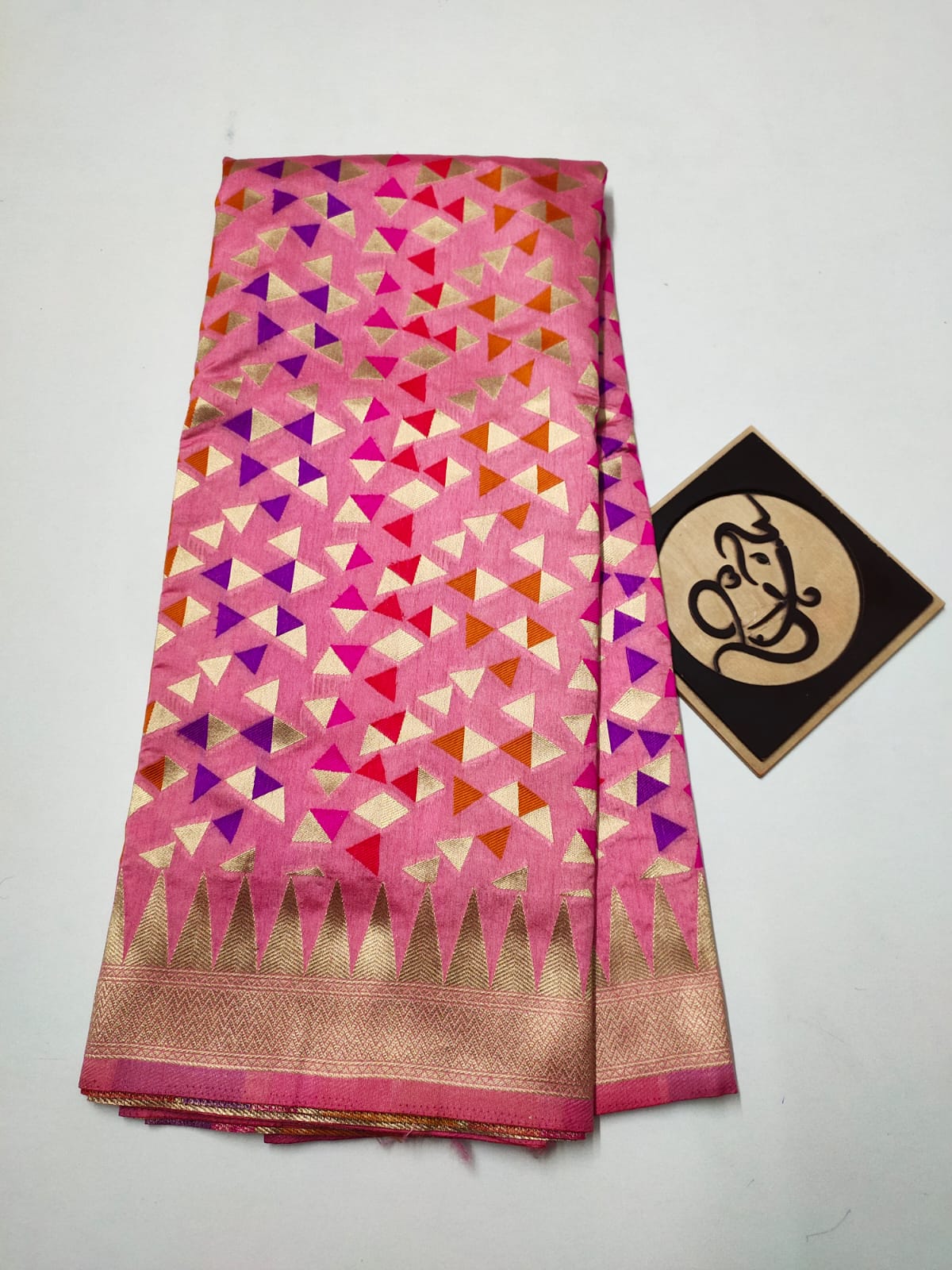 Pure beneras soft silk with temple border sarees