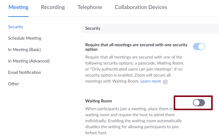 How to Enable Waiting Room in Zoom