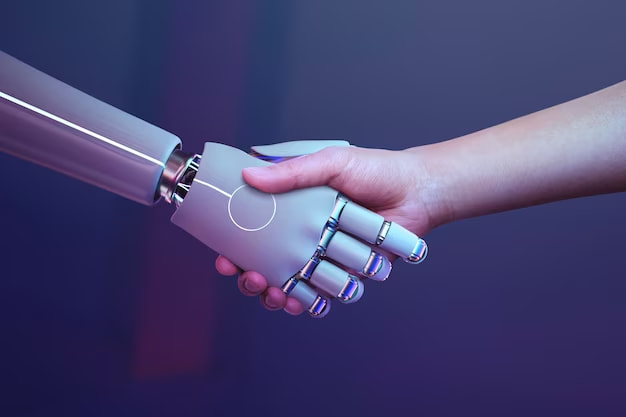 person shaking hand with a robot