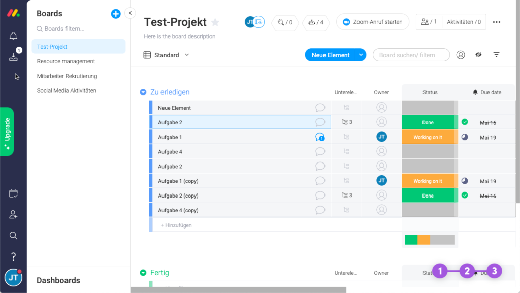 Asana vs ClickUp alternative monday