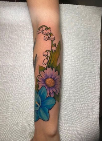 Colorful Lily Of The Valley Tattoo