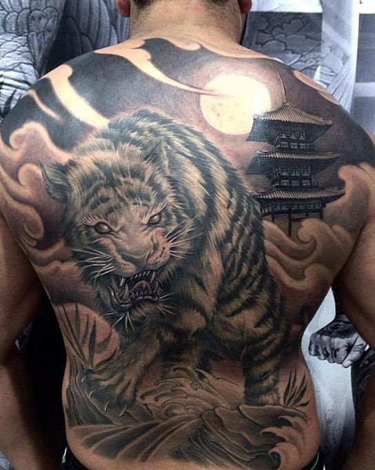 Amazing Angry Tiger Tattoo