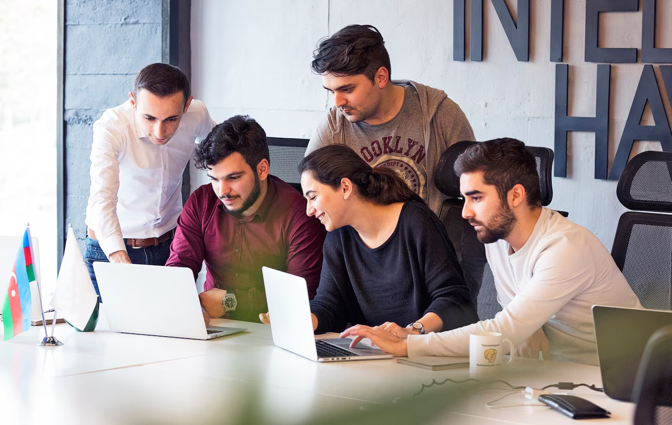 A group of young interns