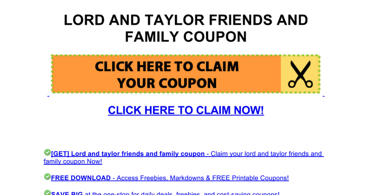 lord and taylor friends and family coupon Google Docs
