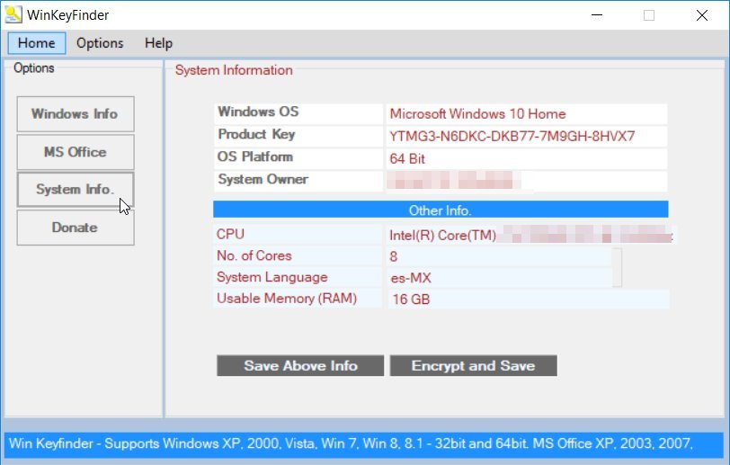 KeyFinder para Windows