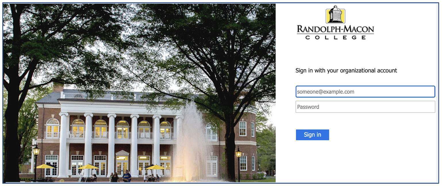 R-MC login screen showing Brock Commons