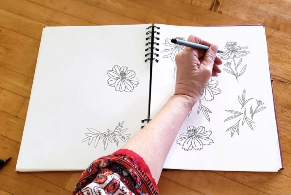 drawing flowers