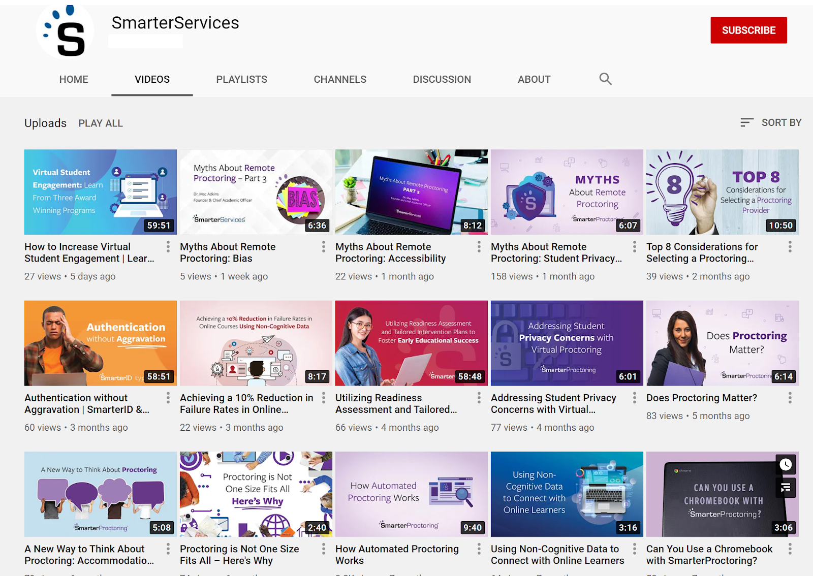 SmarterServices' YouTube Page
