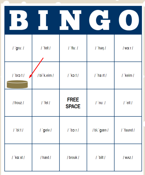 bingo irregular verbs