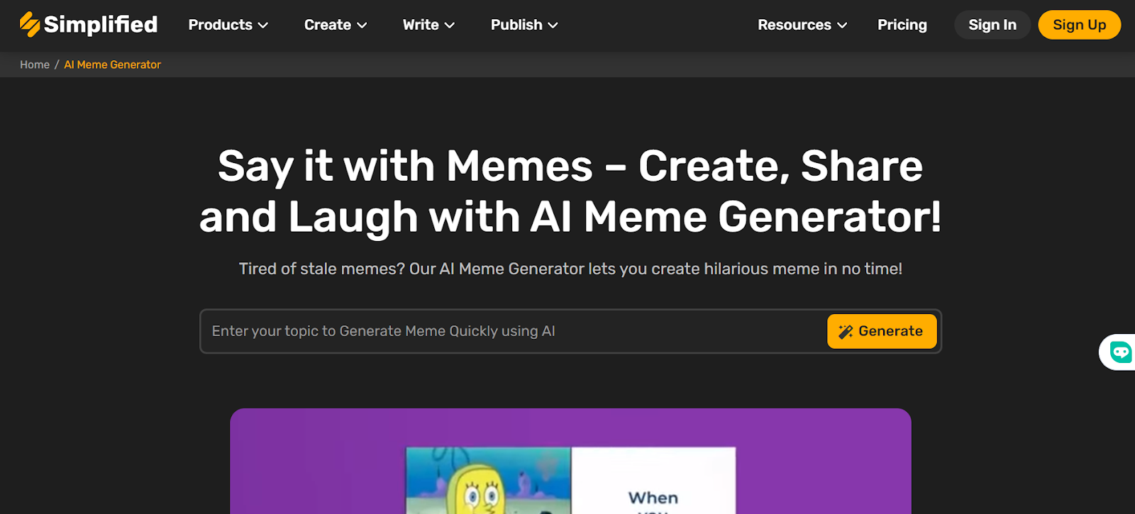 2. Simplified AI Meme Generator - Easy Meme Creator