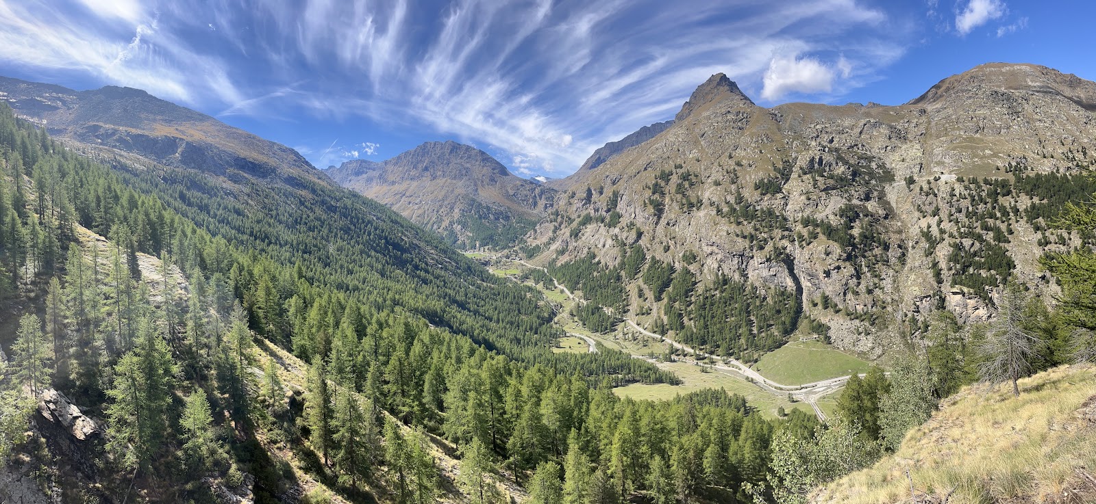 Green landscape view of Gran Paradiso, Italy