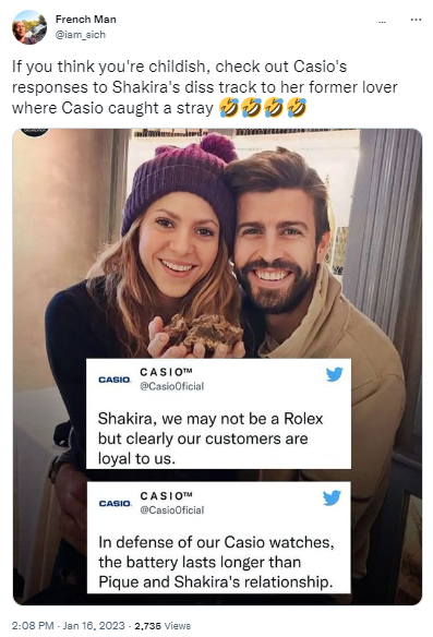 Did Casio Tweet a Response to Shakira s Viral Song Misbar