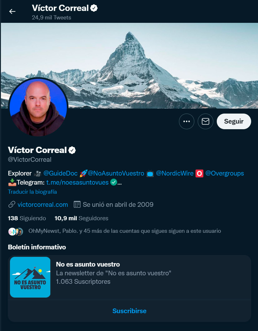 perfil twitter de victor correal