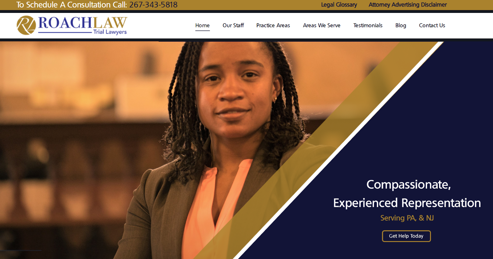 A website of an experience trial attorney