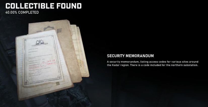 collect the Security Memorandum collectible