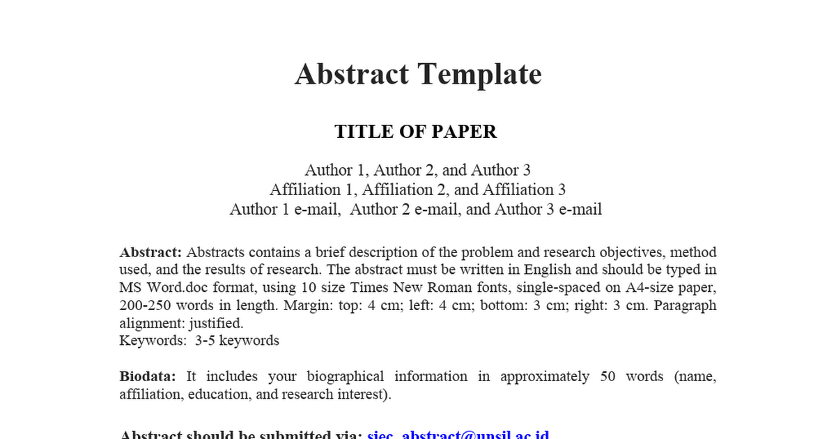 Abstract Template Docx Google Drive