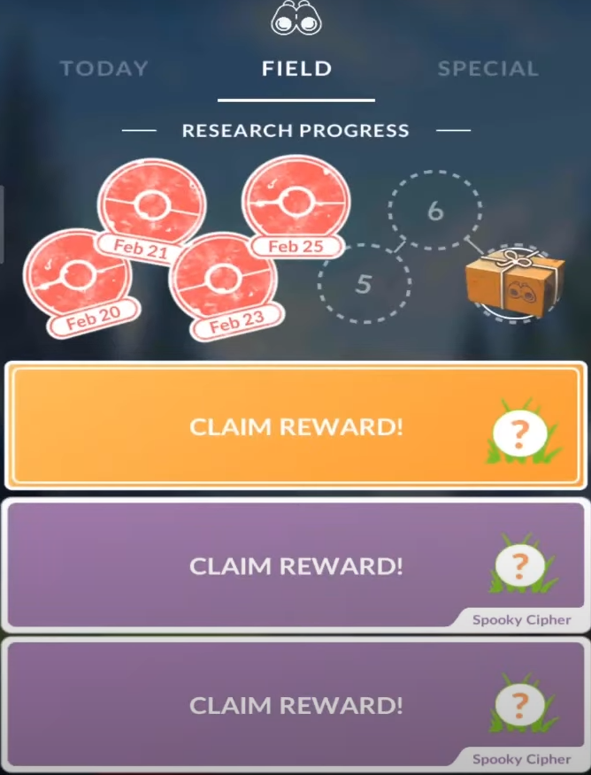 pokemon go research tasks spooky cipher