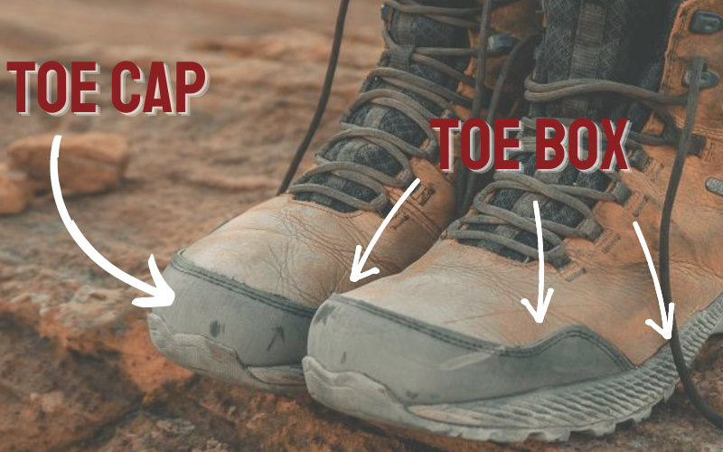 parts of hiking boots toe box and toe cap